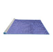 Sideview of Machine Washable Transitional Sky Blue Rug, wshpat3858blu