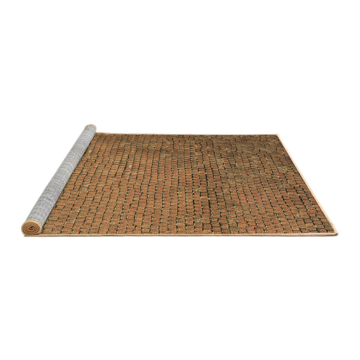 Sideview of Machine Washable Transitional Saddle Brown Rug, wshpat3858brn
