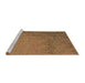 Sideview of Machine Washable Transitional Saddle Brown Rug, wshpat3858brn