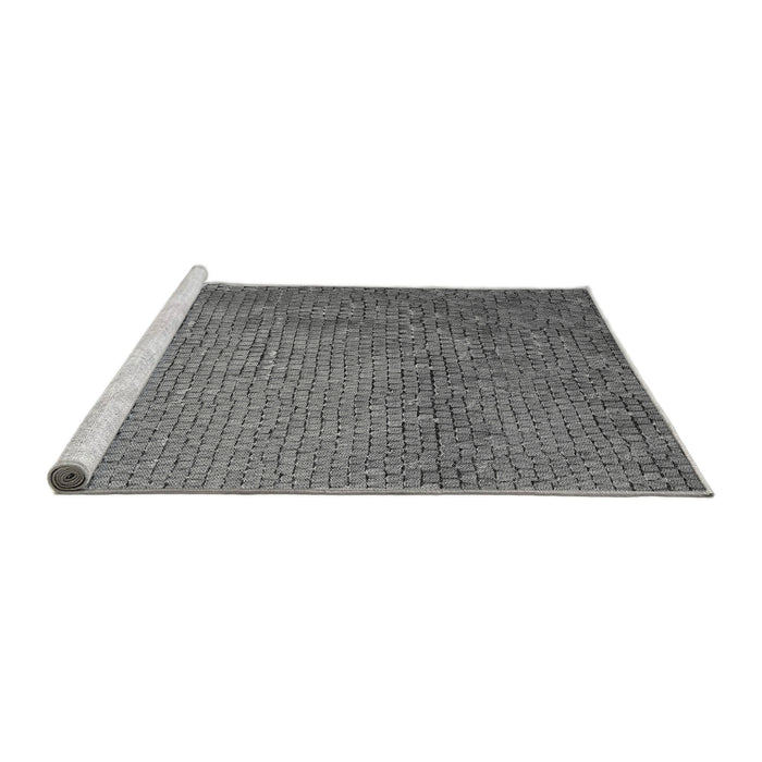 Sideview of Machine Washable Transitional Grey Gray Rug, wshpat3858gry