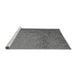 Sideview of Machine Washable Transitional Grey Gray Rug, wshpat3858gry