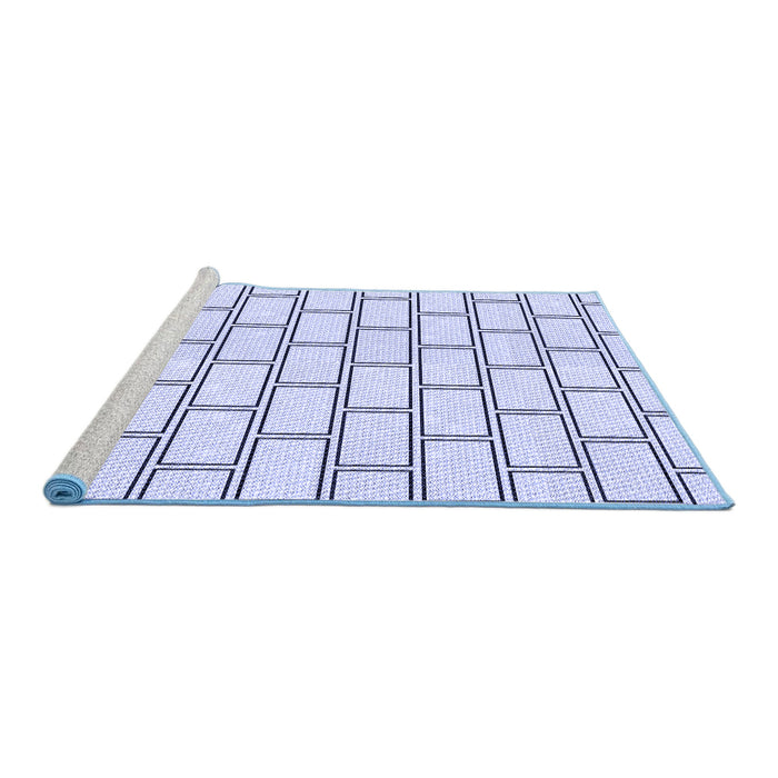 Sideview of Machine Washable Transitional Lavender Blue Rug, wshpat3859blu