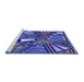 Sideview of Machine Washable Transitional Light Slate Blue Rug, wshpat386blu