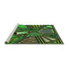 Sideview of Machine Washable Transitional Dark Forest Green Rug, wshpat386grn