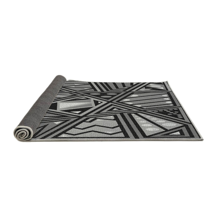 Thickness of Patterned Charcoal Black Rug, pat386gry