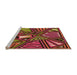 Sideview of Machine Washable Transitional Burgundy Red Rug, wshpat386org