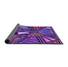 Thickness of Patterned Purple Rug, pat386pur