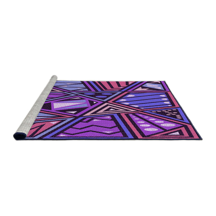 Sideview of Machine Washable Transitional Purple Rug, wshpat386pur