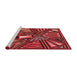 Sideview of Machine Washable Transitional Orange Rug, wshpat386rd
