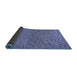 Thickness of Patterned Denim Blue Rug, pat3860blu