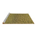 Sideview of Machine Washable Transitional Yellow Rug, wshpat3860brn