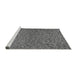 Sideview of Machine Washable Transitional Dark Gray Rug, wshpat3860gry