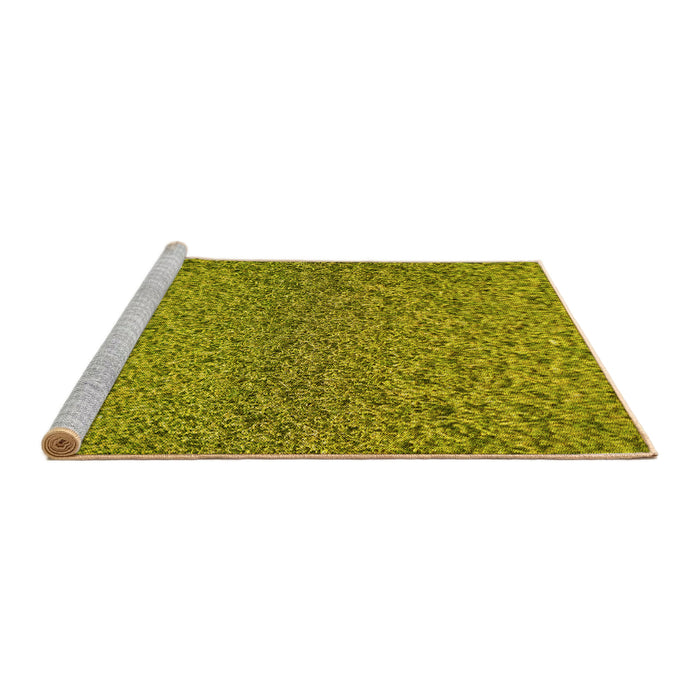 Sideview of Machine Washable Transitional Olive Green Rug, wshpat3860yw