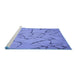 Sideview of Machine Washable Transitional Denim Blue Rug, wshpat3861blu