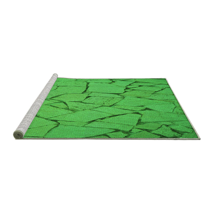 Sideview of Machine Washable Transitional Lime Green Rug, wshpat3861grn