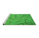 Sideview of Machine Washable Transitional Lime Green Rug, wshpat3861grn