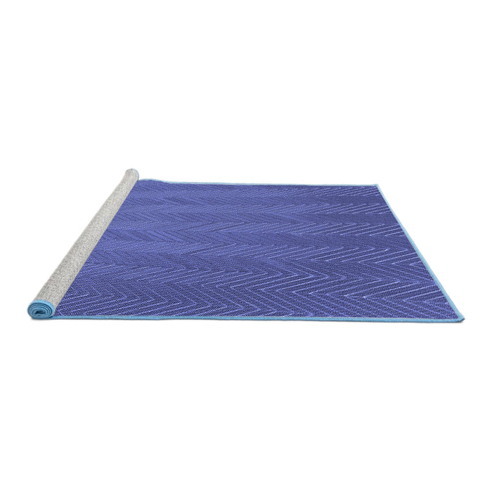 Sideview of Machine Washable Transitional Light Slate Blue Rug, wshpat3862blu
