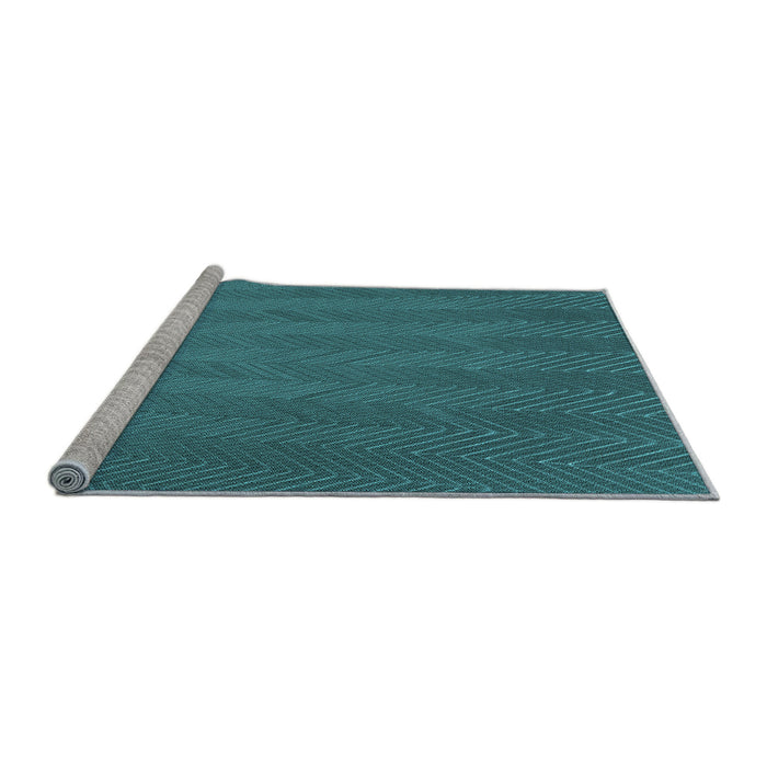 Sideview of Machine Washable Transitional Dark Turquoise Green Rug, wshpat3862lblu