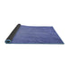 Thickness of Patterned Denim Blue Rug, pat3863blu