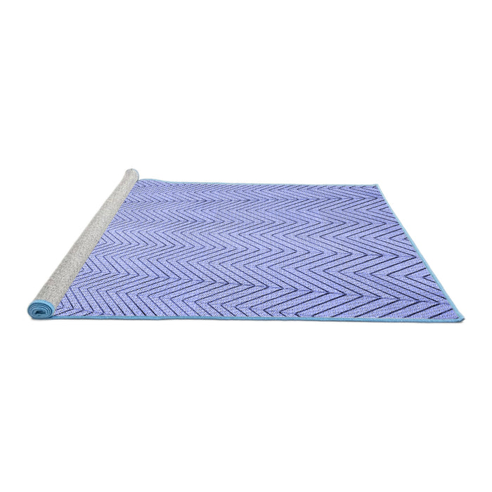 Sideview of Machine Washable Transitional Blue Rug, wshpat3864blu