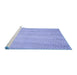 Sideview of Machine Washable Transitional Blue Rug, wshpat3864blu