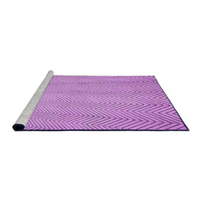 Sideview of Machine Washable Transitional Pastel Purple Pink Rug, wshpat3864pur