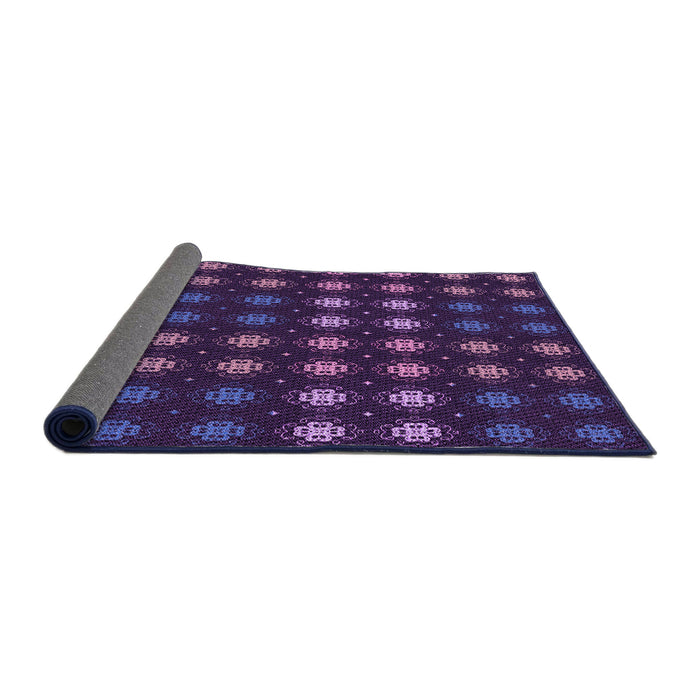 Thickness of Patterned Purple Violet Purple Rug, pat3865pur
