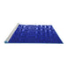 Sideview of Machine Washable Transitional Blue Rug, wshpat3866blu