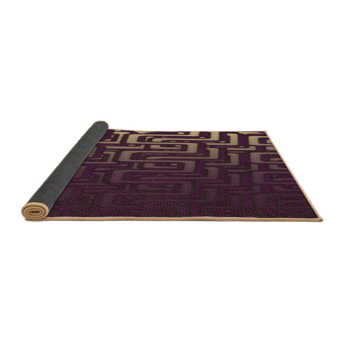 Thickness of Patterned Purple Lily Purple Rug, pat3866brn