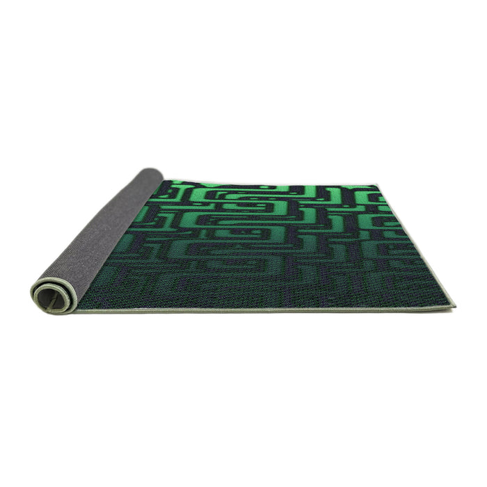 Thickness of Patterned Dark Slate Grey Green Rug, pat3866grn