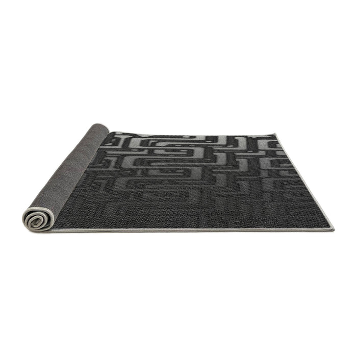 Thickness of Patterned Charcoal Black Rug, pat3866gry
