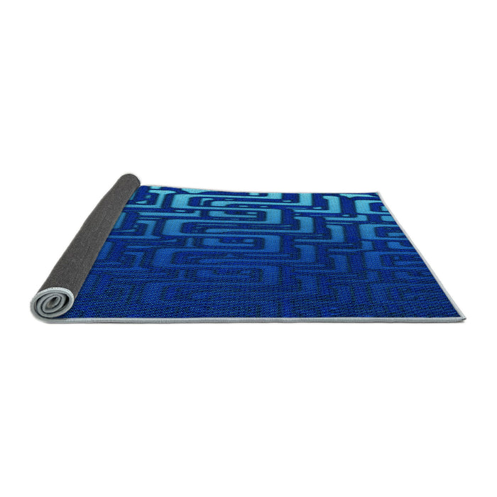 Thickness of Patterned Neon Blue Rug, pat3866lblu