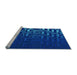 Sideview of Machine Washable Transitional Neon Blue Rug, wshpat3866lblu