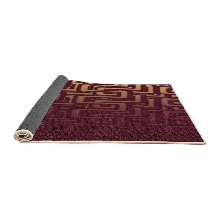 Thickness of Patterned Chestnut Red Rug, pat3866org