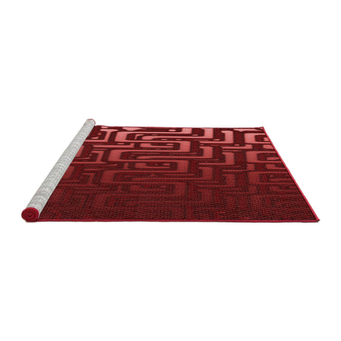 Sideview of Machine Washable Transitional Crimson Red Rug, wshpat3866rd