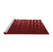 Sideview of Machine Washable Transitional Crimson Red Rug, wshpat3866rd