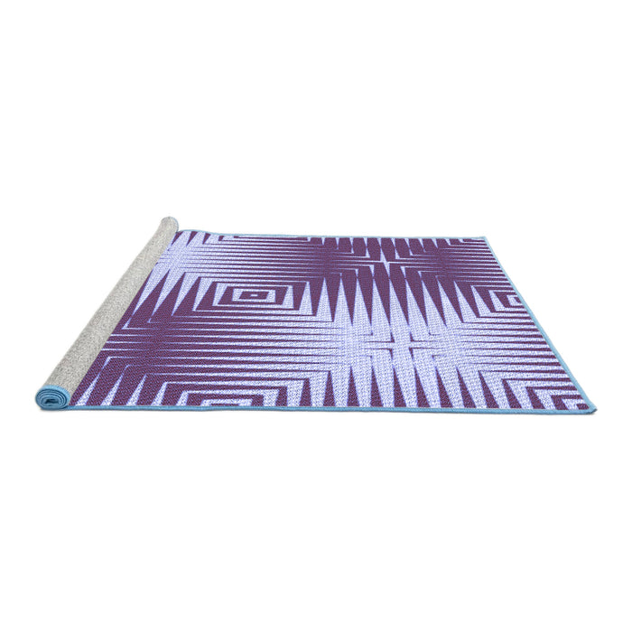 Sideview of Machine Washable Transitional Blue Rug, wshpat3868blu