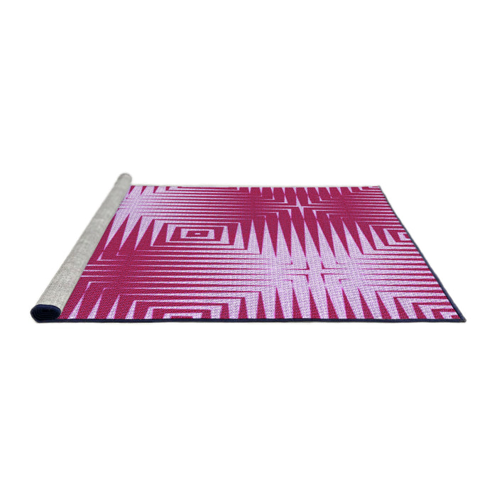 Sideview of Machine Washable Transitional Pastel Purple Pink Rug, wshpat3868pur