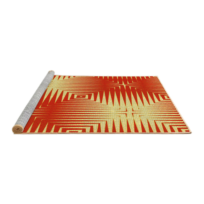 Sideview of Machine Washable Transitional Red Rug, wshpat3868yw
