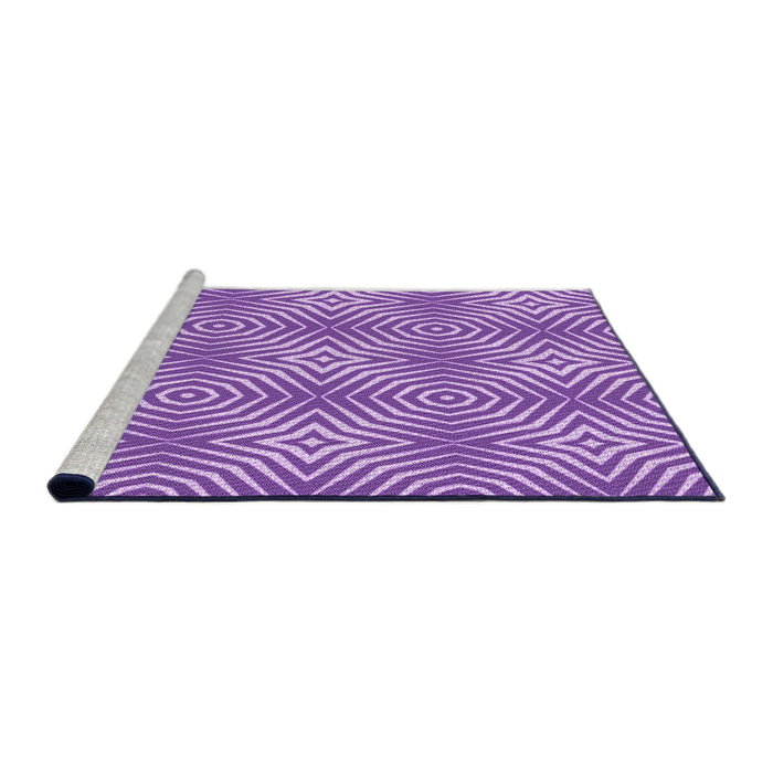 Sideview of Machine Washable Transitional Blue Violet Purple Rug, wshpat3869pur