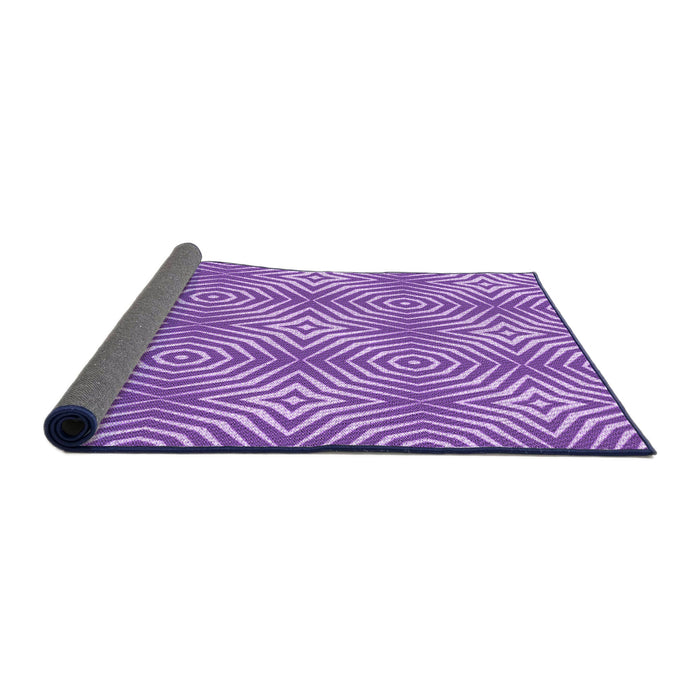 Thickness of Patterned Blue Violet Purple Rug, pat3869pur