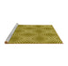 Sideview of Machine Washable Transitional Dark Yellow Green Rug, wshpat3869yw