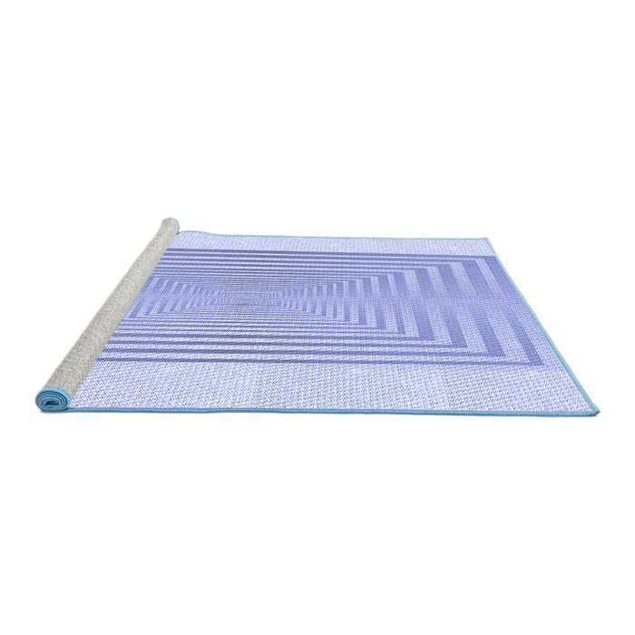 Sideview of Machine Washable Transitional Sky Blue Rug, wshpat387blu