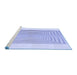 Sideview of Machine Washable Transitional Sky Blue Rug, wshpat387blu