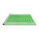 Sideview of Machine Washable Transitional Green Rug, wshpat387grn