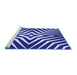 Sideview of Machine Washable Transitional Cobalt Blue Rug, wshpat3870blu