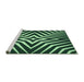 Sideview of Machine Washable Transitional Green Rug, wshpat3870grn