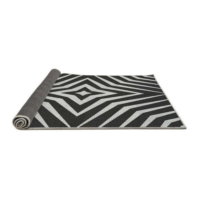 Thickness of Patterned Charcoal Black Rug, pat3870gry