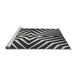 Sideview of Machine Washable Transitional Charcoal Black Rug, wshpat3870gry