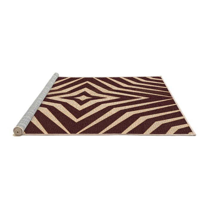 Sideview of Machine Washable Transitional Brown Sand Brown Rug, wshpat3870org